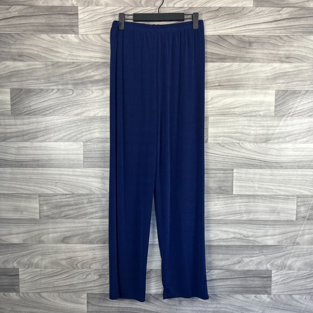 Jostar Pants Women's‎ Medium Blue Polyester Stretch Straight Leg Elastic Waist